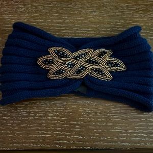 Navy beaded head band